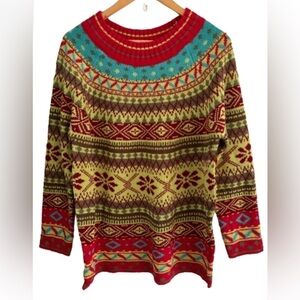 No tag fair isle multicolor long sleeve sweater (vintage)? SZ XL ski cozy
